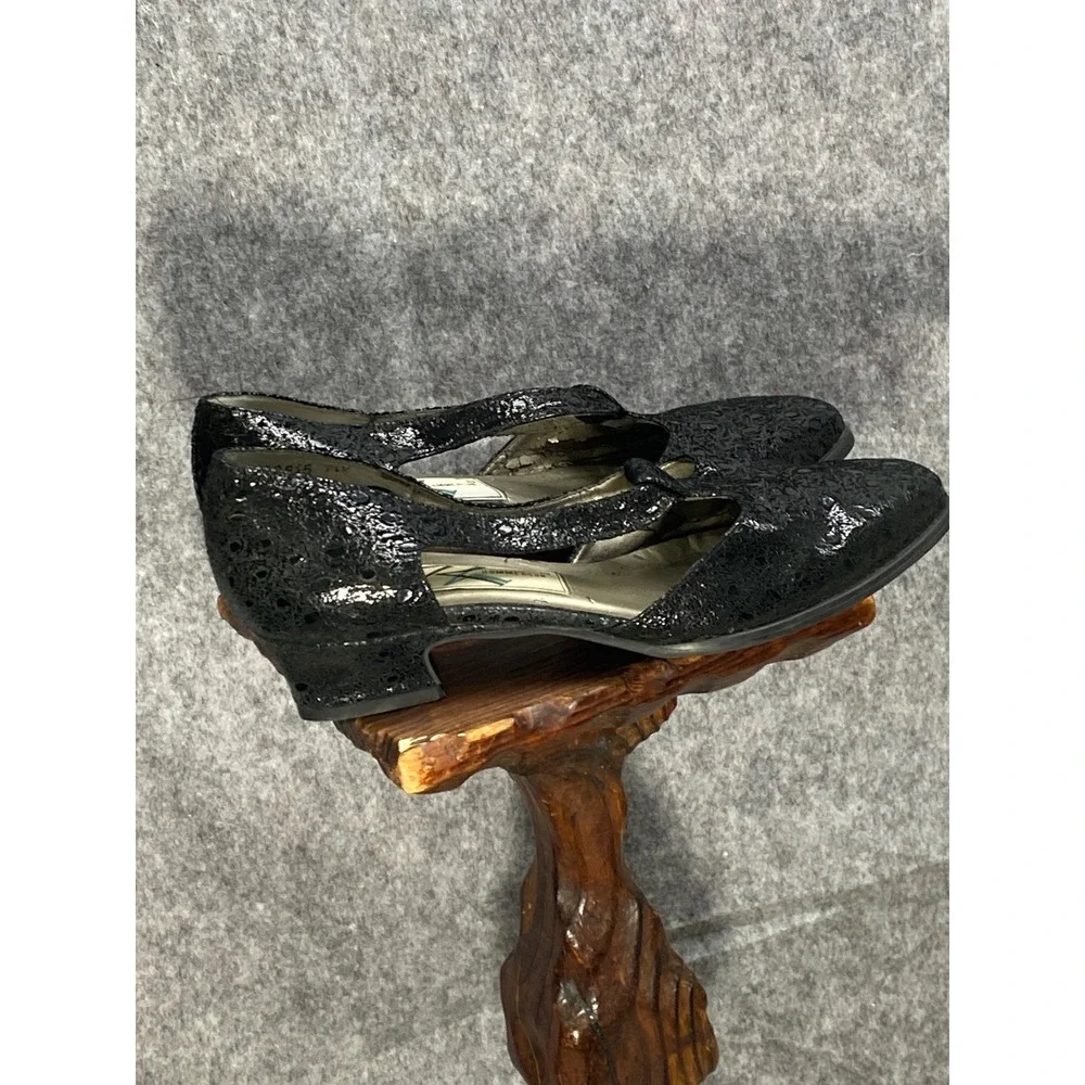 RFS Rommerson Glitter T-Strap Heels 7‎ Y2K Cabaret Party Shoes Vintage Glam